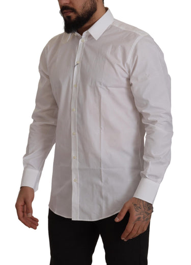 Elegant Slim Fit White Martini Dress Shirt